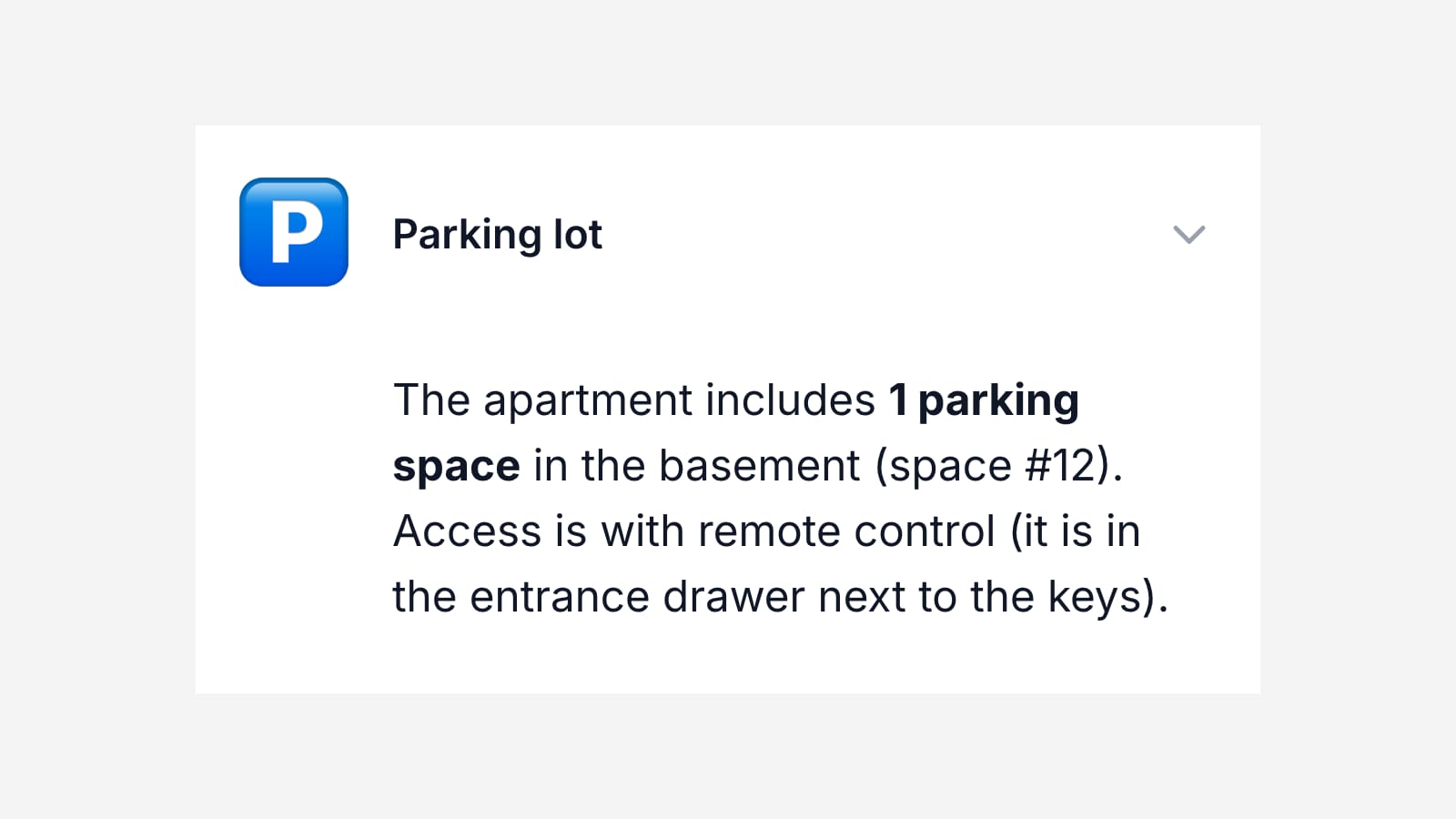 A check-in section written in short lines, readable at a glance
